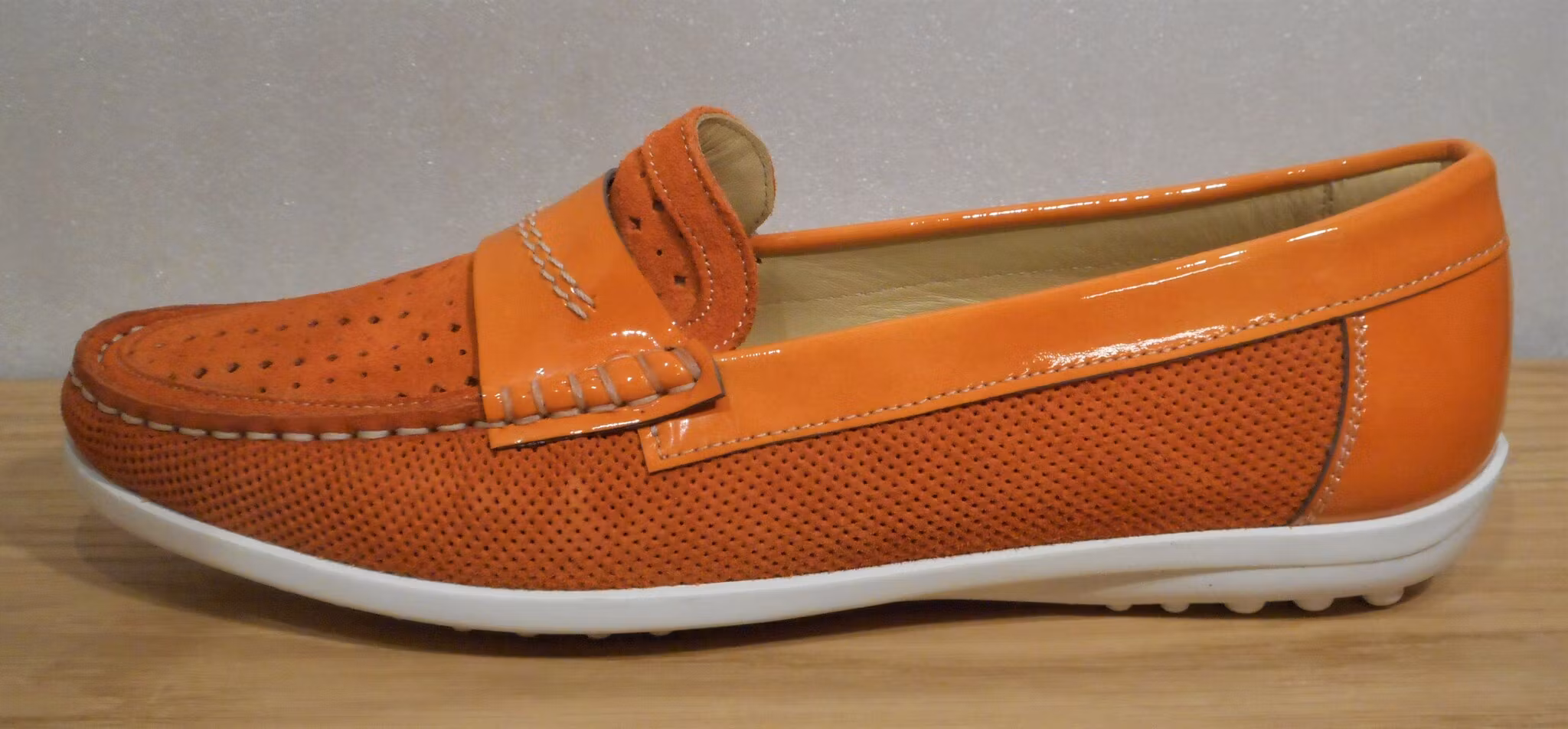 Orange mockasin - fabrikat Amberone