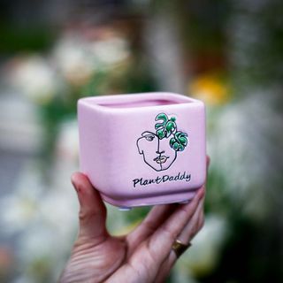 Minikruka Plant Daddy 6 cm – fyrkantig keramikkruka