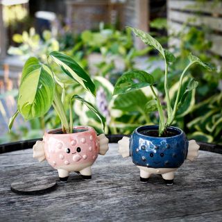 Minikruka Fugu 6 cm – Blåsfiskformad keramikkruka