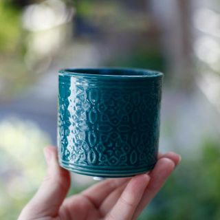 Minikruka Orbis 6 cm – Keramikkruka med cirkelmönster