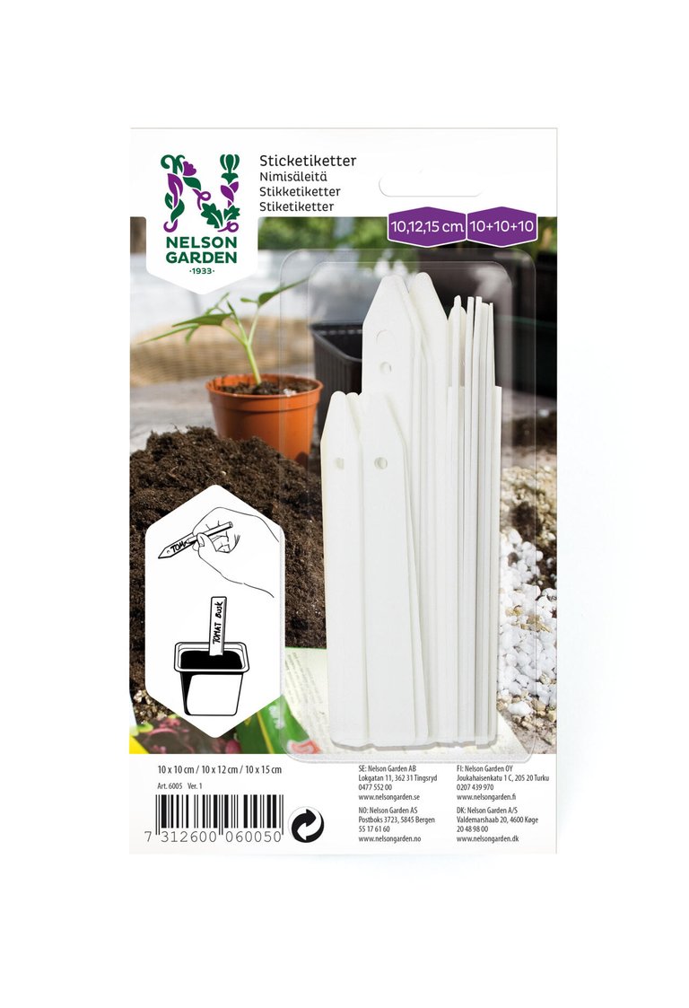 Sticketiketter i plast 30-pack – Nelson Garden