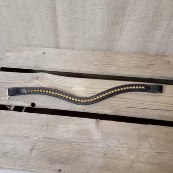 Pannband svart med aprikosfärgade stenar stl full från Otto Schumacher