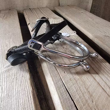 Sporrar med läderrem med 14 mm sporre