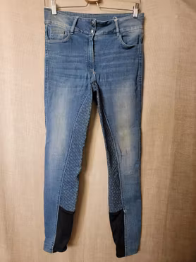 Ridbyxa silikonskodda stl 38 från Horze i jeanstyg