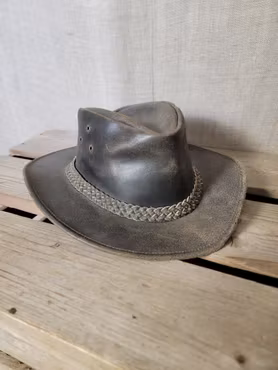 Westernhatt i läder stl L