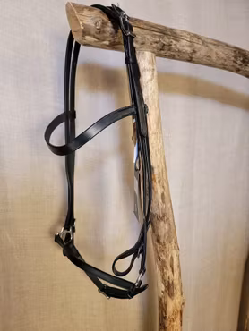 Islandsträns med låg nosdel i svart med silverspännen från Catago. Nytt