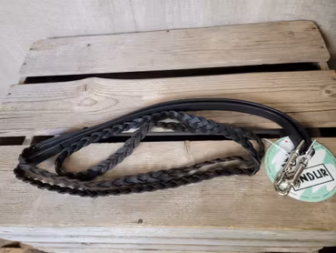 Flätade lädertyglar svarta med snabbhakar från Tindur Treadstone. Nya