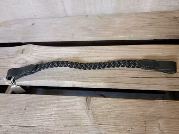 Flätat pannband i svart stl ponny. Nytt