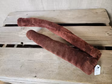 Ludd till grimma i brunt,  30 cm med kardborre och 43 cm utan