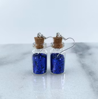 Glitter Örhängen Blå