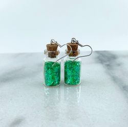Neongrönt Glitter Örhängen