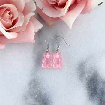 Örhängen Gummibjörn Rosa