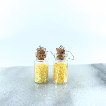Örhänge Glitter Gul