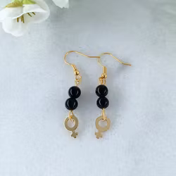 Örhänge Obsidian Kvinnosymbol