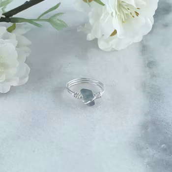 Regnbågsfluorit Handgjord Ring