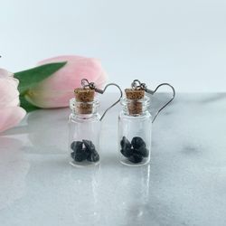 Handgjorda Örhängen Obsidian
