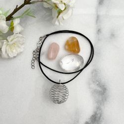 Spiralbur för kristall - Halsband