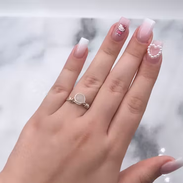 Ring Rosenkvarts Handgjord