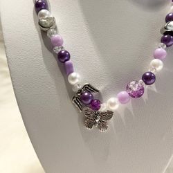 Hangjort Pärlhalsband Lila