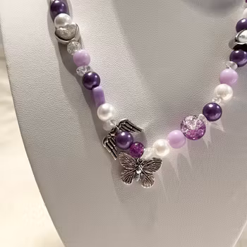 Hangjort Pärlhalsband Lila