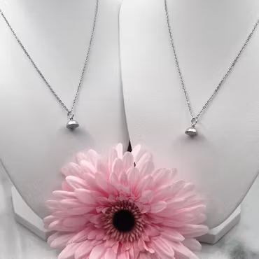 Matchande Halsband Magnet Silver