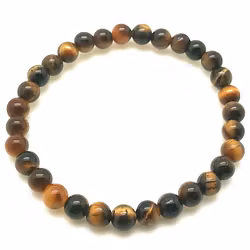 Tigeröga armband med runda pärlor 4mm