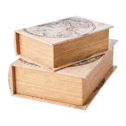 BROOKE Låda, set om 2, Natur Atlas (L27xW19xH8 cm, L20xW14xH6 cm)