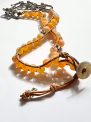 ICON Armband orange pärlor och länkar