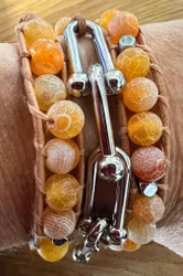 ICON Armband orange pärlor och länkar
