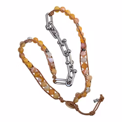 ICON Armband orange pärlor och länkar