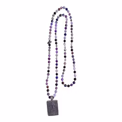 ICON Halsband Mala - Ametist längd 88 cm