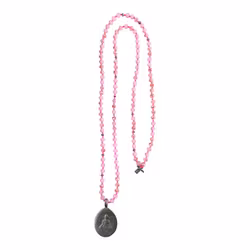 ICON Halsband Mala - Kristaller rosa som gnistrar fint, längd 86 cm
