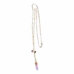 ICON Halsband Mala - rosenkvart, längd 86 cm