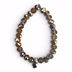 ICON Armband kristallpärlor guldfärgat elastiskt, längd 18 cm