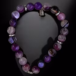 ICON Armband Ametist elastiskt, längd 18 cm