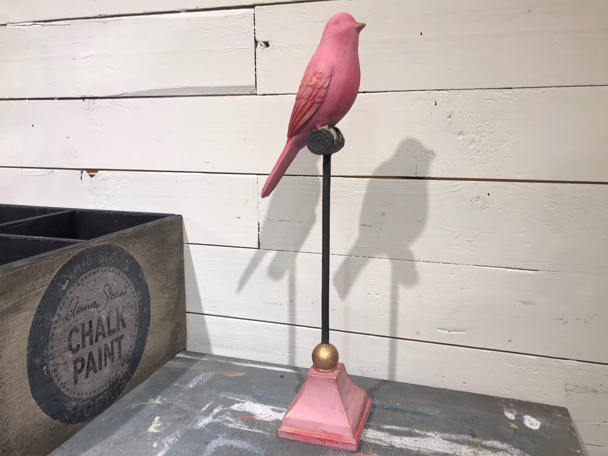 Sångfågel, handmålad med Annie Sloan Chalk Paint.