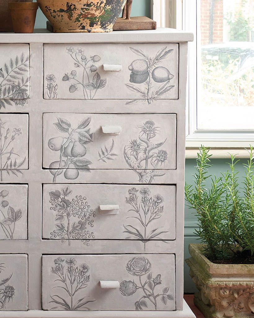 Decoupagepapper Botanical Drawings