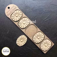 Träornament Blomma 5-pack wub1333