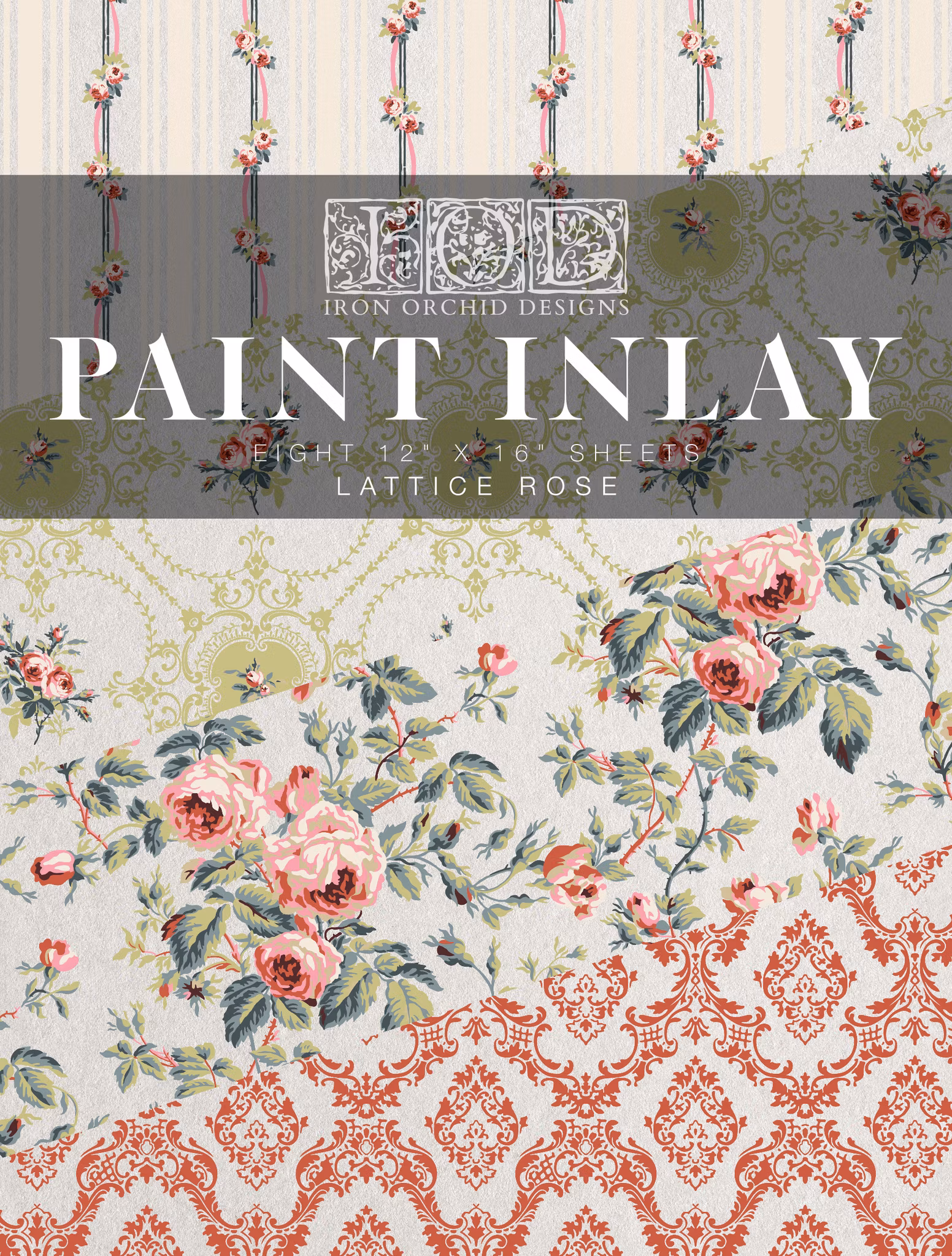 IOD Paint Inlay Lattice Rose