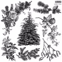 IOD Stamps Holly & Pine