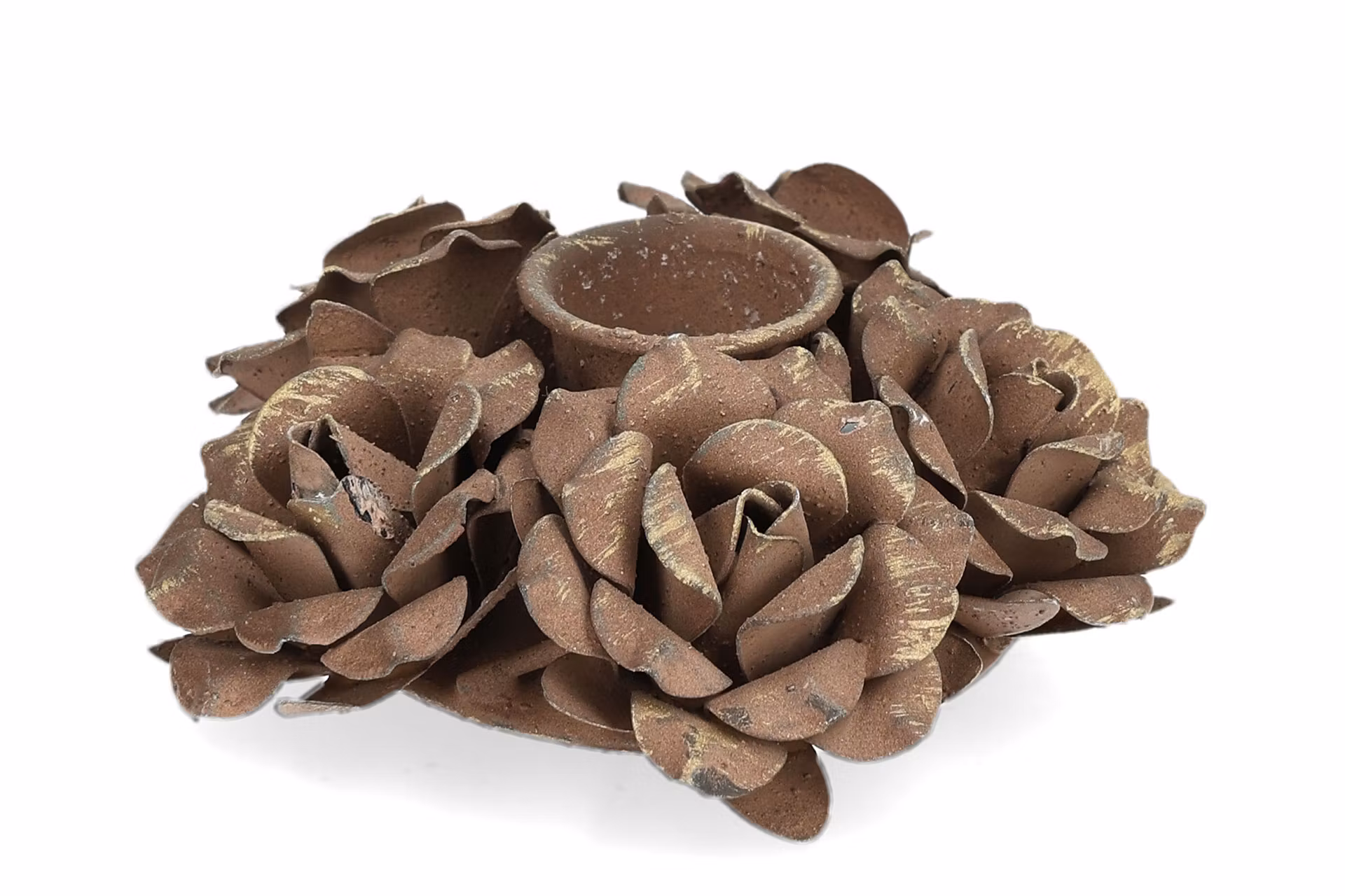 Ljusstake med romantiska rosor i metall