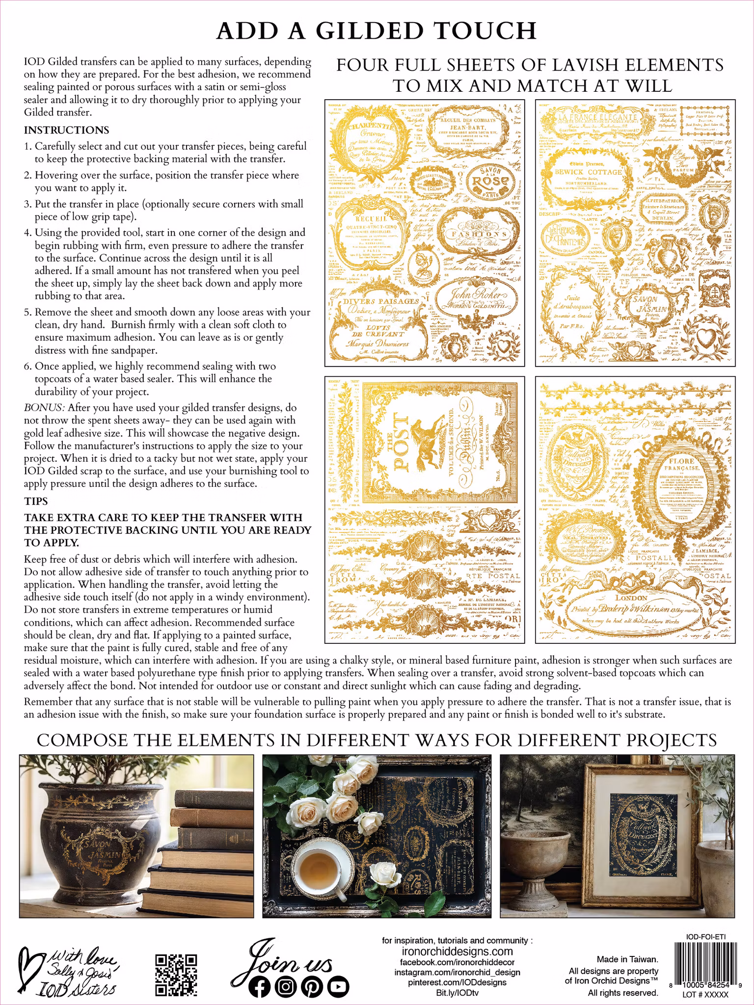 IOD Guldtransfer Etiquettes