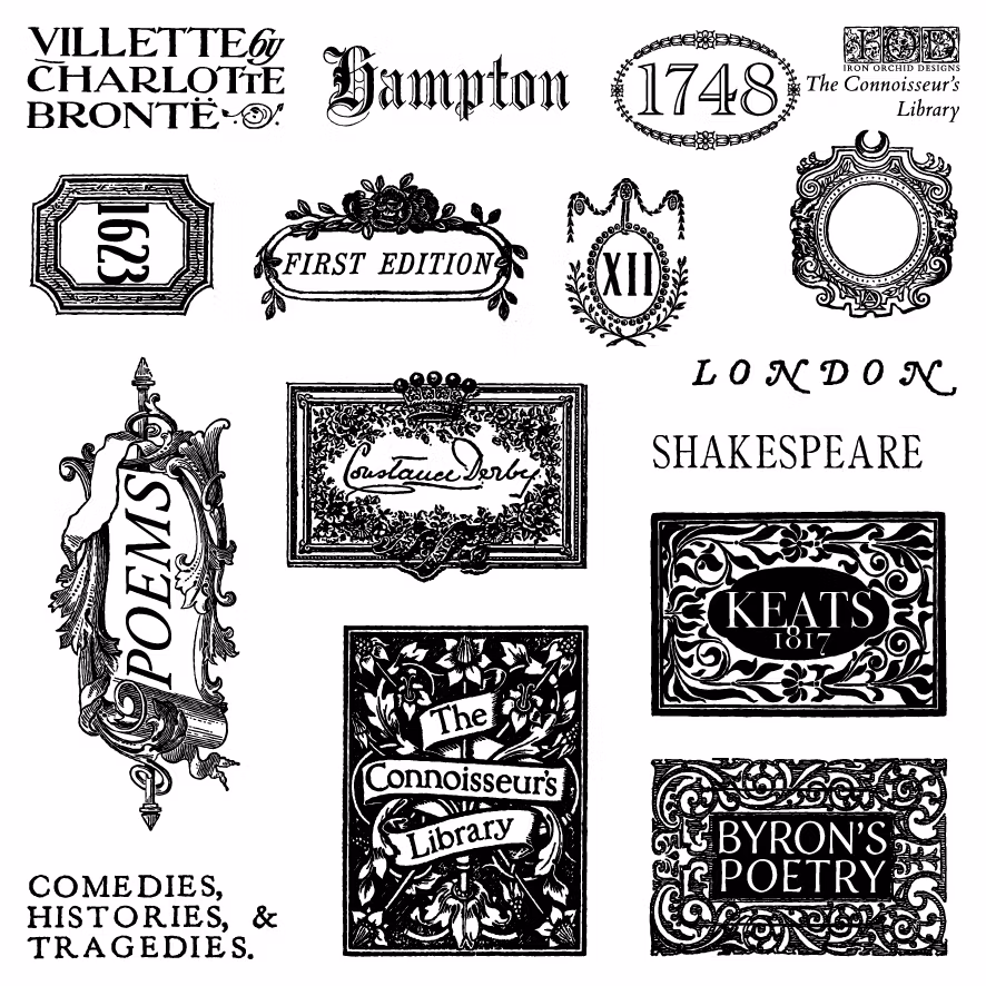 IOD Stamps The Connoisseur's Library Labels - På ingång