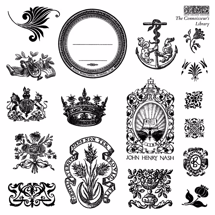 IOD Stamps The Connoisseur's Library Labels - På ingång