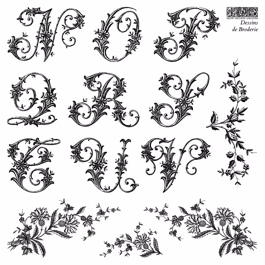 IOD Stamps Dessins de Broderie Labels - På ingång