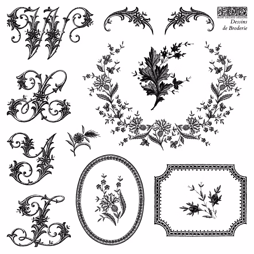 IOD Stamps Dessins de Broderie Labels - På ingång