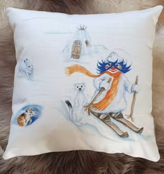 Kuddfodral Plupp åker skidor