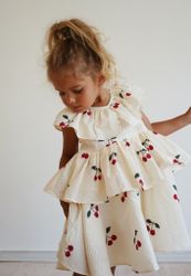 Lunella Dress Mon Grand Cherry - Konges Slöjd