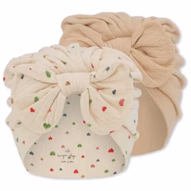 2- Pack Chleo Bambi Bonnet Multi Hearts - Konges Slöjd