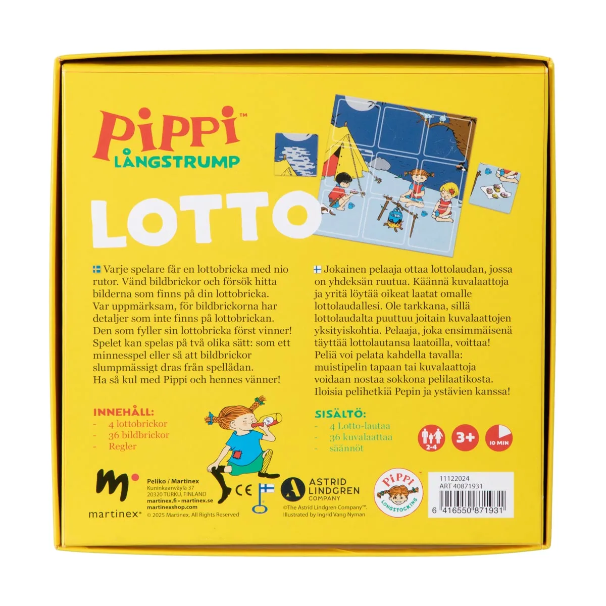 Lotto Spel - Pippi Långstrump